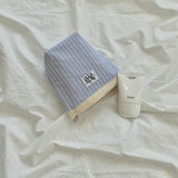 classic pouch_stripe skyblue brown