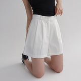 [made/3 size] [Hensch] Pintuck Cotton Hip Pocket Half Pants - 3 colors