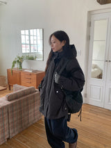 Shoel Hooded Half Duck Down Padded Jumper