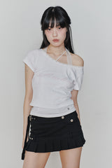 ペタラインレースTEE white