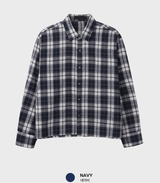 Enf Daily Country Check Cropped Overfit Long Sleeve Shirt