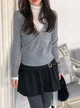 LP Cozy V-neck Wrap Knit (3color)