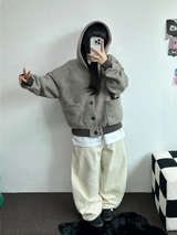 TERRY SHEEP🐑☁🤎HOODIE CARDIGAN JACKET 🤎💛🖤3COLOR
