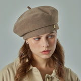 VA Curved Oval Metal Blended Beret  / Mocha Brown