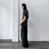 Faded Ribbed Henley Shirt
