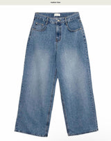 rums low washing denim wide pt
