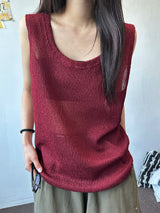 Dai Oversized Loose Mesh Longline Sleeveless Top 4color