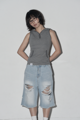 hd stripe top (dark grey)