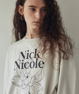 NICOLE ナルシサスフラワークロップスウェットシャツ