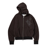 Untitled Starrynight Small Stripe Hood Zip Up Wine Black