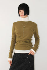 (Brushed) SHIRRING LAYER LONGSLEEVE