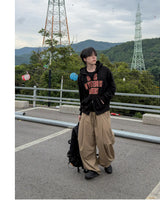 イグネル レタリング クロップ フーディー ジップアップ