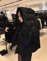 ダークシェルクロップニットパディング
