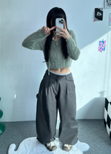 ANGORA CROP HOOD ZIP-UP🖤🩷💛🤎💚 - 6 COLORS