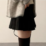 Guts warm pleats A-line wool miniskirt