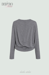 ミニルーズストライプロングスリーブTシャツ