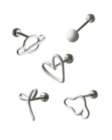 Pastel doodle piercing (White)