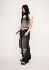 (UNISEX)トーントワイライトブラックデニム