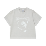25SS GALAXY PIGMENT CROP SHORT SLEEVE T-SHIRT LIGHT GRAY