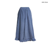 (3color) フリルコーデュロイアンクルクロップワイドパンツ