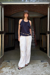 WOOD BEAD BELT - IVORY
