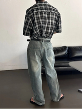 [4SEASON] ベーシックセミワイドデニムパンツ(3color)