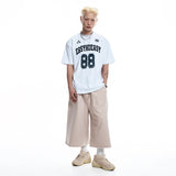 Cut-off wide bermuda sweatpants - BEIGE