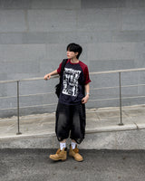パンク ラグラン 半袖Tシャツ