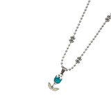 Flower ball chian] blue tulip necklace