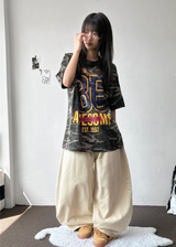 レニウム ミリタリー カモ レター パッチ ショートスリーブ Tシャツ 2カラー