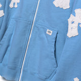 WHITE CROSS ZIP HOODIE