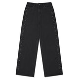 ストライプワイドフィットデニムパンツ [CHARCOAL]