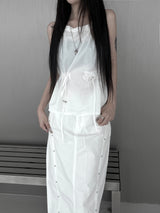 halterneck string nylon sleeveless (2color)