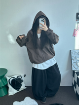 2WAY🩵 オーバールーズチェックウィンドブレーカージップアップ🩵🖤🤎3COLOR