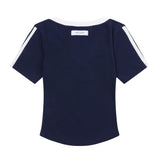 バインディングトラックラインハーフスリーブTシャツ (4COLOR)