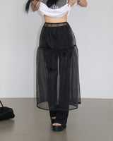 Pleated Slim Long Bootcut Pants