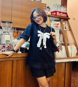 ボンリボンレースTシャツ ブラック