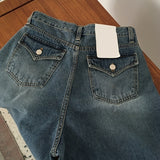 フィーバーティーンバックポケットワイドバルーンフィットデニムパンツ (1 Color)