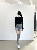 1139. Piercing star denim mini sk