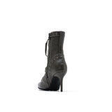 Eyelet Lace-Up Walker Heel(Khaki)