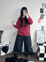 ステッチバルーンデニムパンツ 💙S-XL🖤