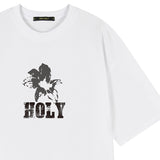 ホーリーフラワー オーバーフィット 半袖Tシャツ_WHITE