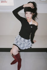 レッドスエード4cmロングブーツ