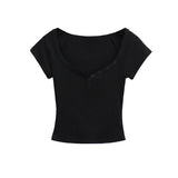 エリラスナップVネックTシャツ