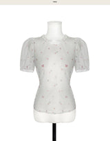 riot floral puff organza bl