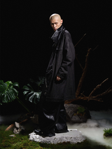 RELABEL 24AW バタフライレストレザーカラーデニムパッチワーク裏地取り外し可能シングルウェアマルチポケットウィンドブレーカーコットンジャケット