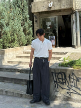 Dope two-tuck wide diagonal slacks