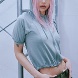 FLOWER EYELET HOOD JACKET