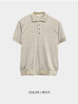 [1+1] LMN Texture Velvet Collar Short-Sleeved Knitwear (3 colors)