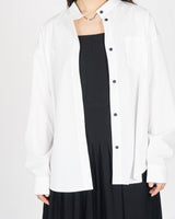 A Drop High neck Shirt - White